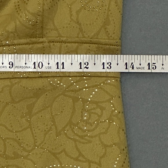 Vintage Y2K Womens Dress M Mustard Yellow Sparkle Fitted Bodycon Retro 90s USA - Picture 12 of 14